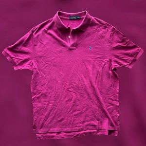 Polo Ralph Lauren Polo Shirt Mens XL Pink Classic Fit 100% Cotton Blue Pony